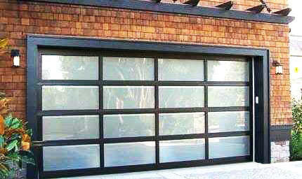 Sliding 50mm 5000mm Height Glass Panel Garage Doors