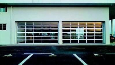 Sliding 50mm 5000mm Height Glass Panel Garage Doors