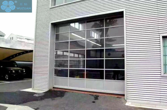 Impact Resistance H3000mm 40cm/S Glass Panel Garage Doors